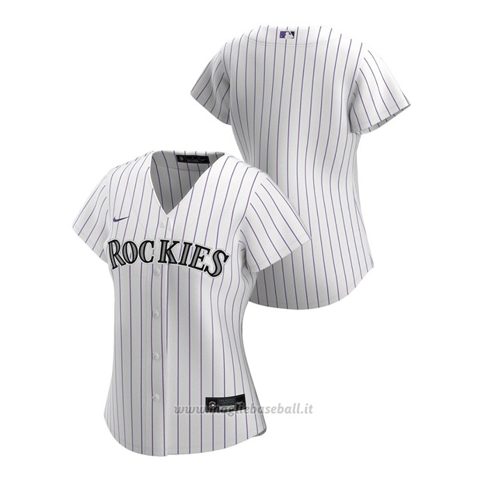 Maglia Baseball Donna Colorado Rockies Replica 2020 Primera Bianco